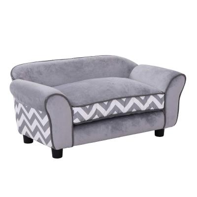 PawHut Pet Sofa Couch Dog Cat Wooden Sponge Sofa Bed Lounge Comfortable Luxury w/Cushion