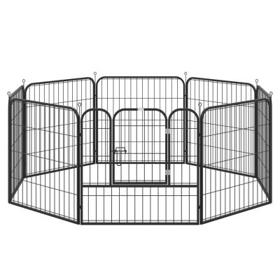 PawHut Heavy Duty 8 Panel Dog Play Pen Pet Playpen for Puppy Rabbit Enclosure Foldable Indoor Outdoor 80 x 80 cm