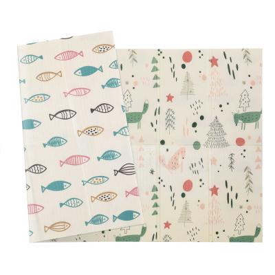 HOMCOM Alfombra Infantil Plegable Acolchado 2 Caras Alfombrilla de Juegos para Bebé Reversible Impermeable Antideslizantes con Superficie Grande 200x150 cm Multicolor