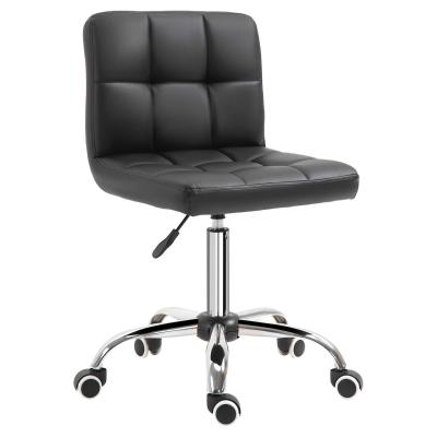 Chaise de bureau capitonnée piètement chromé synthétique noir
