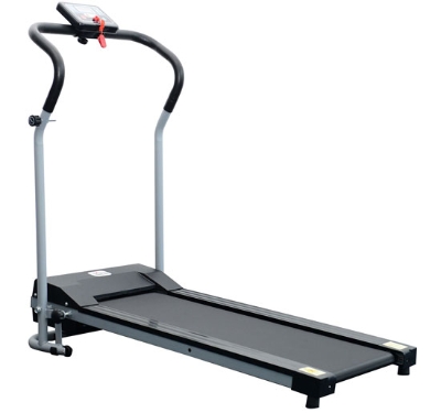 HOMCOM Tapis de course Fitness électrique pliable - 1 à 10 Km/h - écran LCD multifonctions - puissance 500 W - gris clair noir