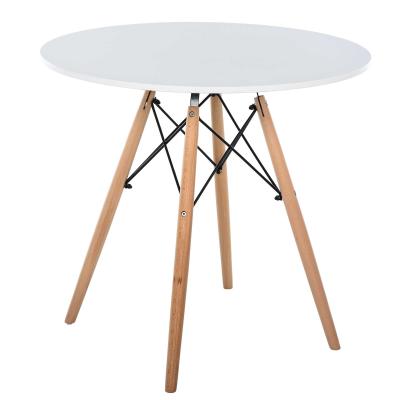 HOMCOM Table scandinave ronde pieds en hêtre