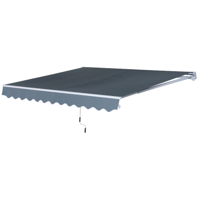 Outsunny Store Banne Manuel Gris 3,95 x 2,5 m