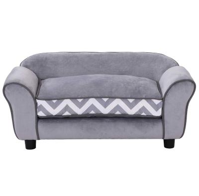 PawHut Canapé pour Chien ou Chat Gris 74 x 41 x 33 cm
