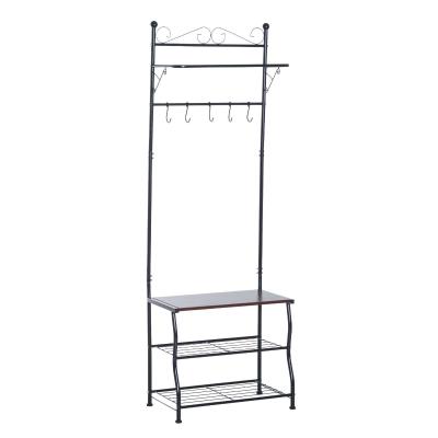 Homcom Portant à Vêtements Style Néo-Rétro Noir 60 x 35 x 175 cm