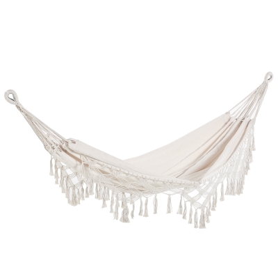 Hamac de voyage portable style bohème chic coton polyester beige