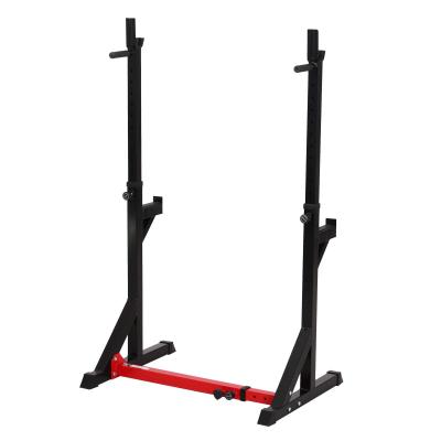 HOMCOM Gravity squat rack - support pour haltères longs acier rouge noir