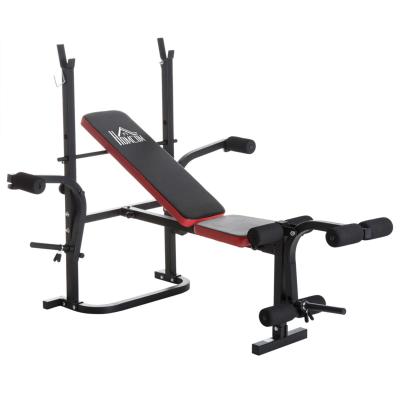 HOMCOM Banc de musculation Fitness réglable acier PVC rouge noir