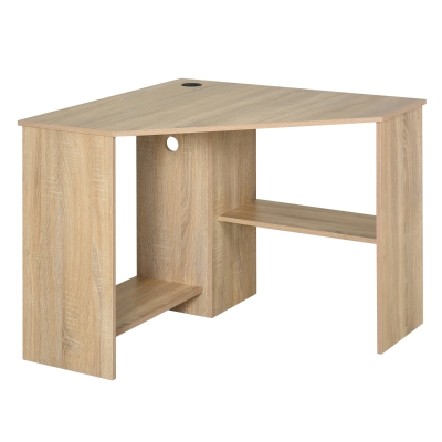 Bureau informatique bureau d'angle contemporain avec étagères panneaux particules
