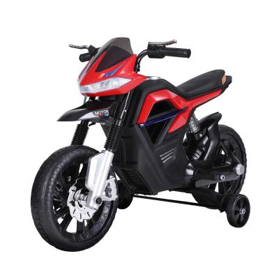 Homcom Moto électrique pour enfants 25 W 6 V 3 Km/h effets lumineux et sonores roulettes amovibles rouge