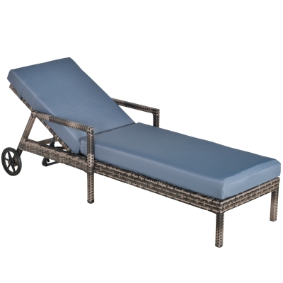 Bain de soleil inclinable matelas grand confort résine gris