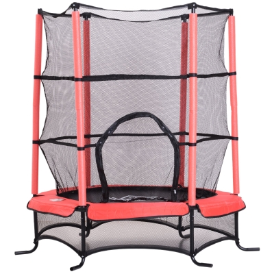 HOMCOM Trampoline de jardin enfants Ø 1,70 × 1,62H m rouge