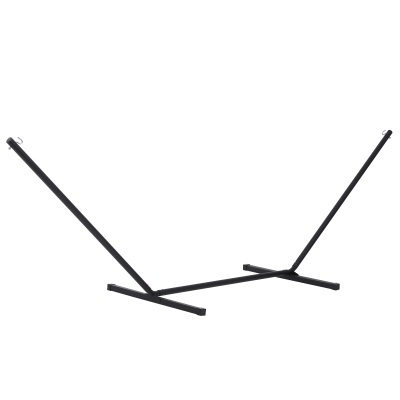 Outsunny Support pied de hamac structure robuste métal époxy noir dim. 3,60L x 0,92l x 1,15H m