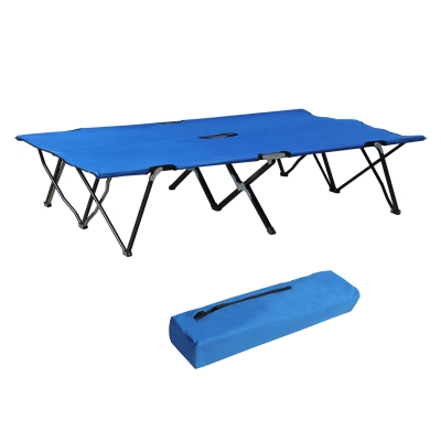 Outsunny Lit de Camp Pliable Bleu