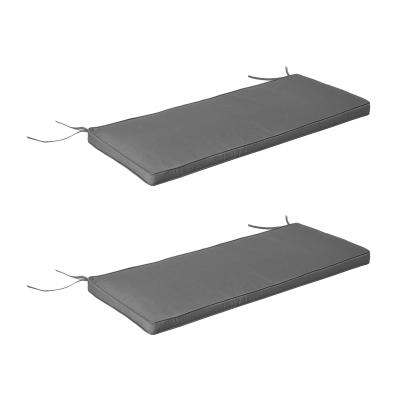 Outsunny Coussins de banc de jardin déhoussables - lot de 2 - polyester gris