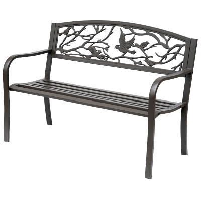 Banc 3 places de jardin style rural chic brun