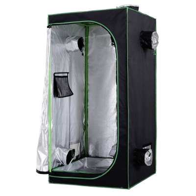 Chambre de culture 0,8L x 0,8l x 1,6H m oxford 600D mylar noir vert