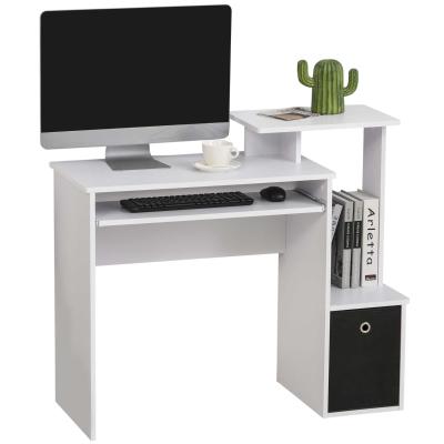 HOMCOM Bureau informatique étagères tablette clavier panier panneaux particules