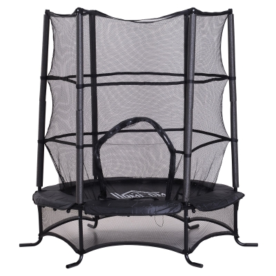 HOMCOM Trampoline de jardin enfants Ø 1,70 × 1,62H m noir