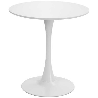 HOMCOM Table ronde tulipe design Ø 60 x 73H cm métal MDF blanc