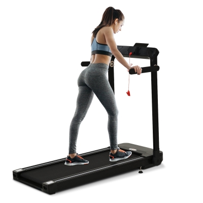 HOMCOM Tapis électrique de course pliable 1-12 Km/h 600 W écran LED multifonction 12 programmes noir