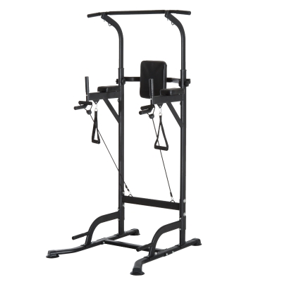 Homcom Station de Traction Musculation en Métal Noir 102 x 66 x 221 cm