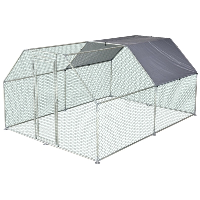 Enclos poulailler chenil 10,64 m² espace couvert acier galvanisé