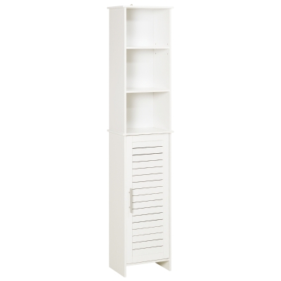 Kleankin Colonne rangement salle de bain 3 niches placard 2 étagères blanc