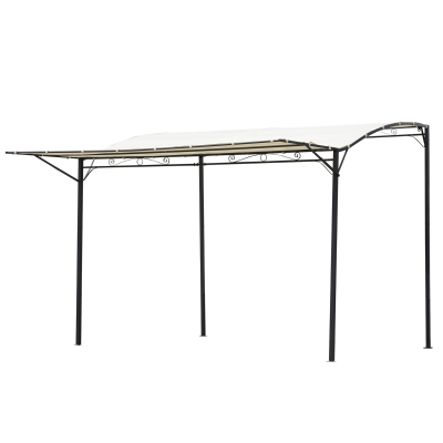 Pergola tonnelle de jardin avec auvent réglable métal époxy polyester crème
