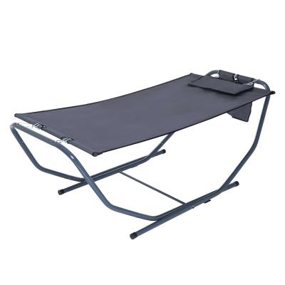 Outsunny Hamac de Jardin avec Support en Textilène Gris 227 x 94 x 69 cm