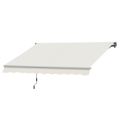 Outsunny Store Banne Manuel Rayé Crème 3 x 2,5 m
