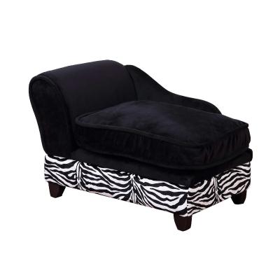 PawHut Canapé Chat/Chien et Coffre de Rangement Noir 57 x 34 x 36 cm