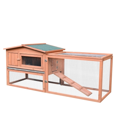 PawHut Cage à Lapins ou Poulailler en Bois 158 x 58 x 68 cm