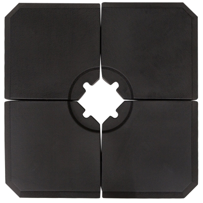 Outsunny Pied de parasol lot de 4 dalles pour parasol à lester noir