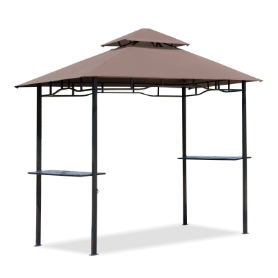 Outsunny Tonnelle Abri pour Barbecue en Toile et Métal 2,45 x 1,50 x 2,55 m