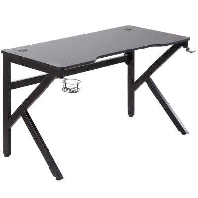 HOMCOM Bureau gaming bracket support métal MDF carbone