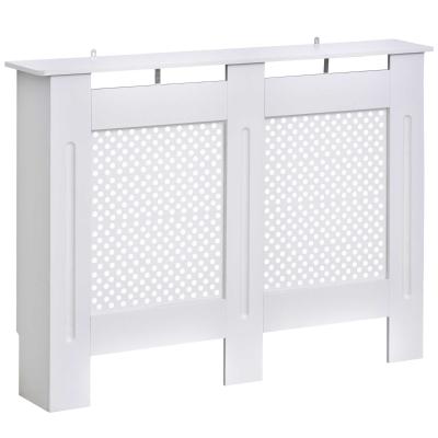 HOMCOM Cache-radiateur design contemporain façade perforé blanc