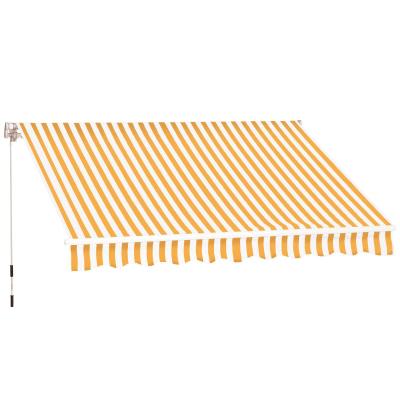 Outsunny Store Banne Manuel Rayé Orange et Blanc 3 x 2,5 m