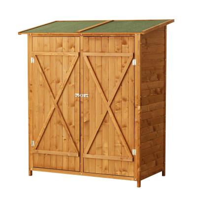 Outsunny Meuble Armoire Abri de Jardin Rangement Outils Extérieur en Bois Massif