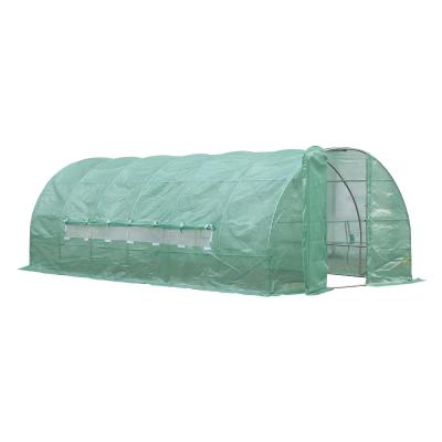 Outsunny Serre de Jardin Tunnel en Métal Vert 6X3X2M