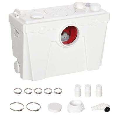 HOMCOM Bomba Trituradora Sanitaria de Agua Residual con 400W y 4 Entradas para Baño Cocina y Lavabo 40x17x28 cm Blanco