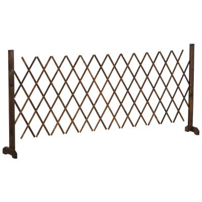 Barrière extensible rétractable 225L cm bois sapin traité carbonisation