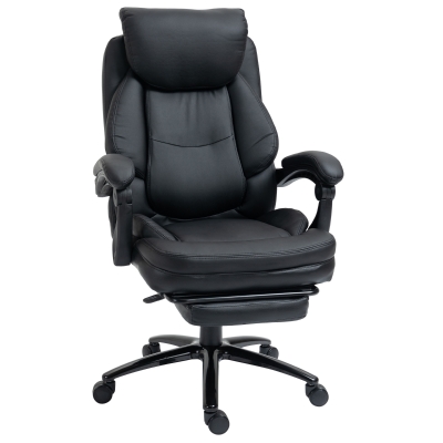 Vinsetto Fauteuil de bureau direction inclinable avec repose-pied noir