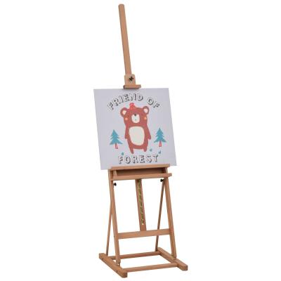Vinsetto H-Frame Wooden Studio Easel Height Adjustable with Canvas Holder and Pencil Case for Display, Exhibition, Drawing, Painting