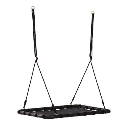 HOMCOM Hanging Tree Swing Seat Flying Platform Metal Frame Backyard Playground Black