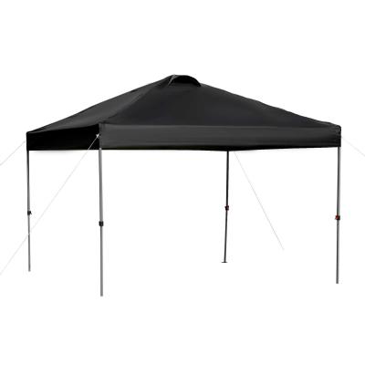 Outsunny 10' x 10' Outdoor Pop-Up Party Tent Canopy with Top Vent, 3-Level Adjustable Height and Roller Bag, Black