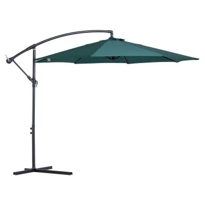 Outsunny 3 meter Cantilever Umbrella Garden Banana Parasol Patio Hanging Sun Shade Green