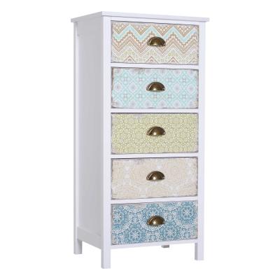 HOMCOM Chest of 5 Drawers Bedside Cabinet Side Storage Chest Entryway Living Room Bedroom Furniture Organizer Unit