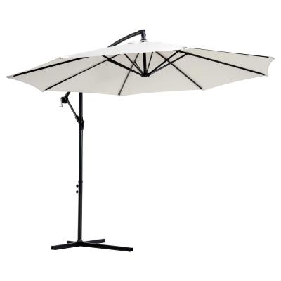 Outsunny 3 meter Cantilever Umbrella Garden Banana Parasol Patio Hanging Sun Shade Off-White