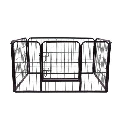 PawHut Heavy Duty Dog Pet Puppy Metal Playpen Play Pen Rabbit Pig Hutch Run Enclosure Foldable Black Large, 125 x 80 x 70 cm